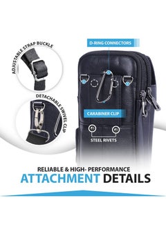 Hengwin Hengwin Leather Vertical Men Cell Phone Holster Wallet Case with Belt Clip Loop Travel Messenger Bag Waist Pouch Crossbody Purse Fits for iPhone 15 Pro Max 14 Plus Samsung Galaxy A54 Note 9 8 (Black)  - Image 4
