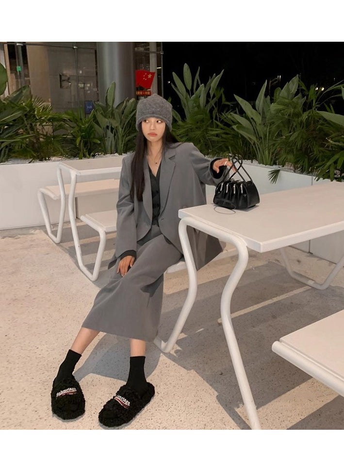 Shougu Casual Women's Suit Jacket Half Skirt Two-piece Set  - Image 4