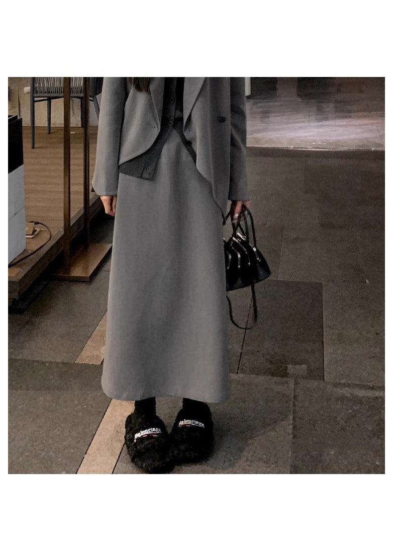 Shougu Casual Women's Suit Jacket Half Skirt Two-piece Set  - Image 5