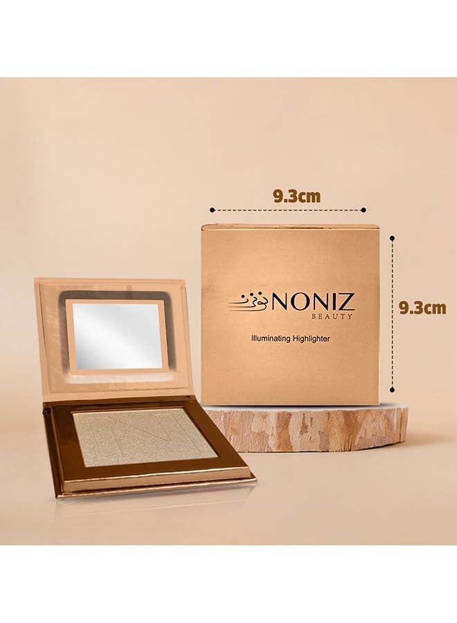 NONIZ BEAUTY Powder Highlighter - Metallic Shimmer Highlighting Makeup Powder - Highly Pigmented - (Light Up) - Image 5