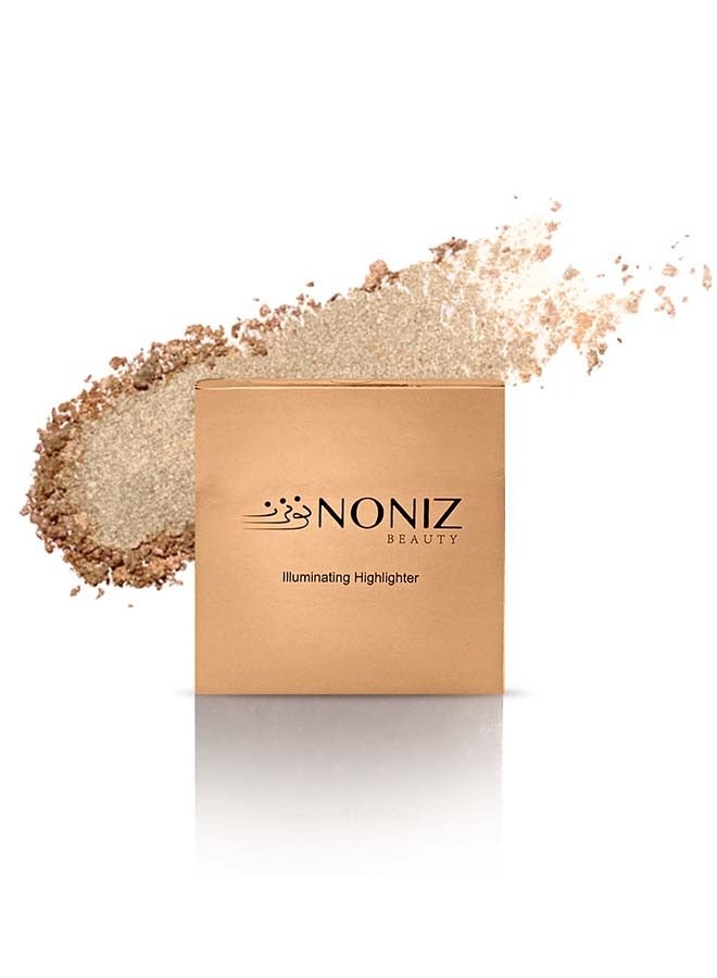 NONIZ BEAUTY Powder Highlighter - Metallic Shimmer Highlighting Makeup Powder - Highly Pigmented - (Light Up) - Image 2