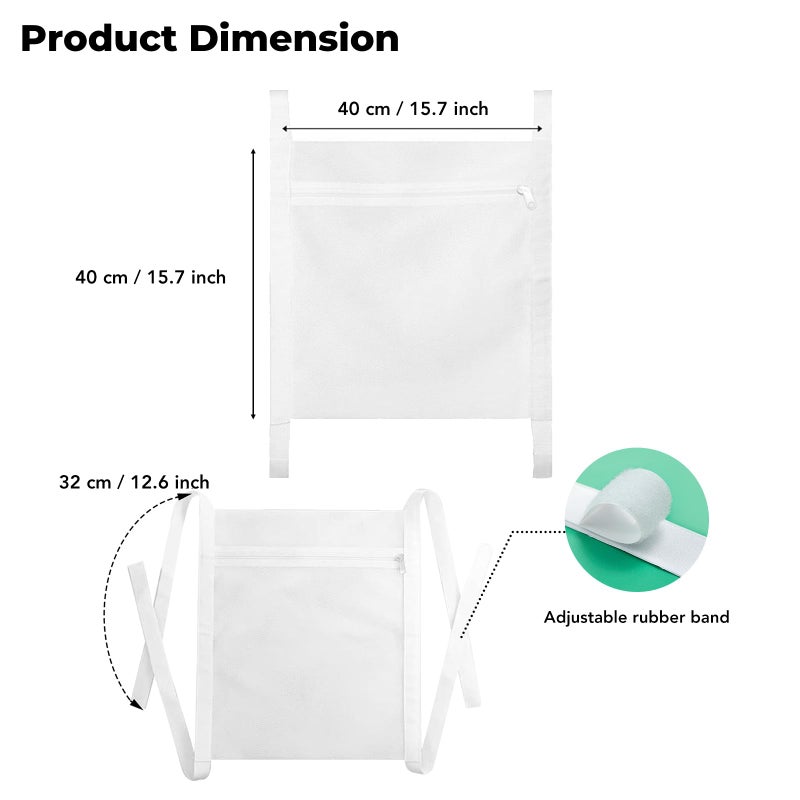 Mingting Shoe Dryer Bag, Mingting Large Wash Dry Net Bag 15.7x15.7 Inch for Sneaker Shoes Laundry Dryer Bags with Zipper and Strap for Most Dryers Door,White(1 Pack) - Image 2