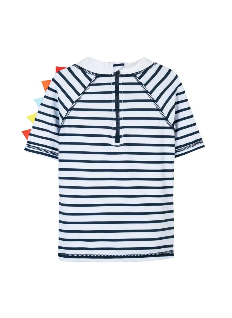 MINOTI Kids Boys' Two-Piece Swim Set with Short Sleeves and Print