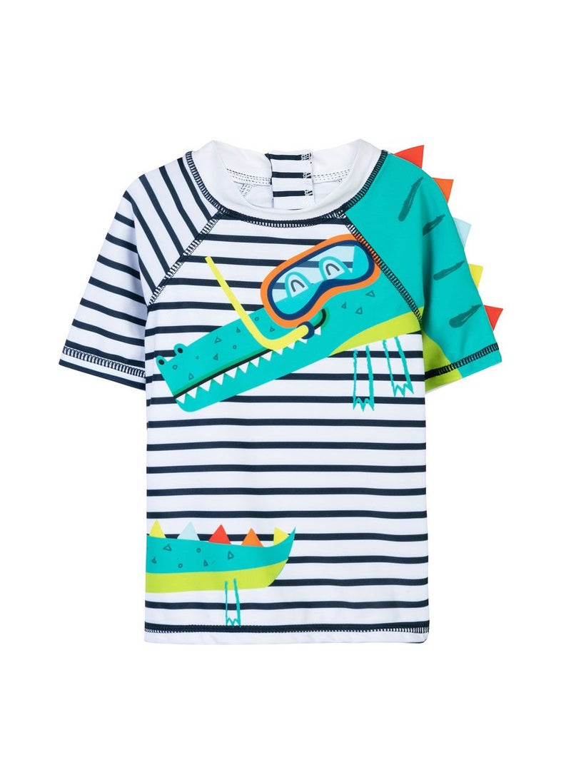 مينوتي طقم سباحة قطعتين للأولاد بأكمام قصيرة ونقشة مرحة - Image 2