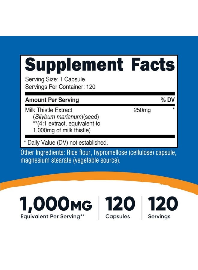 Nutricost Milk Thistle 1,000mg Equivalent, 120 Capsules - 250mg of 4:1 Extract - Vegan, Non-GMO and Gluten Free - Image 2