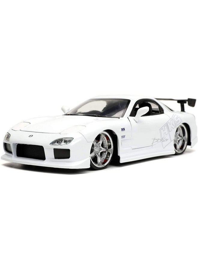 جادا تويز سيارة مصبوبة من فاست آند فيوريوس 1:24 1992 مازدا Rx-7، ألعاب للأطفال والكبار، بيضاء - Image 1