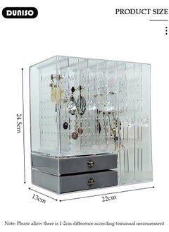 DUNISO Multifunction Jewelry Organizer Necklace Holder, Jewelry Hanging Rack Storage with 2 layer Velvet Ring Bracelet Tray, Necklace Holder Organizer Bracelet Display Storage Rack for Studs Rings Womens and Girls  - Image 4