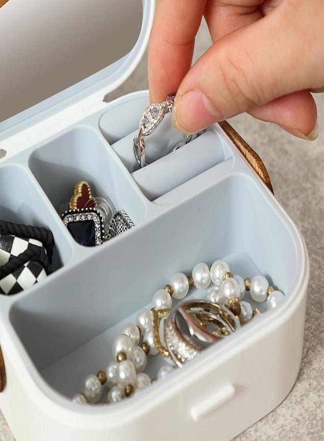 MGNLR Mini Jewelry Box - Jewelry Box Organizer With Compartments, Multifunctional Organizer For Earrings, Bracelets, Necklaces | Ideal For Safekeeping Jewelry | Jewelry Storage Box For Women - Image 2