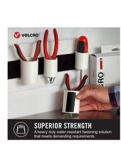 Velcro VELCRO Brand Heavy Duty Fasteners | 4x2 Inch Strips with Adhesive 8 Sets | Holds 10 lbs | Black Industrial Strength Stick On Tape | Indoor or Outdoor Use (VEL-30703-USA), 8 Count (Pack of 1)  - Image 3