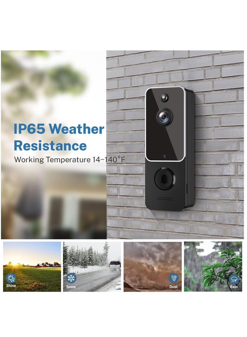 Doorbell Camera, Wireless Smart Video Doorbell Camera, AI Smart Human Detection, with Cloud Storage and HD Live Image, 2-Way Audio and Night Vision （Black） - Image 4