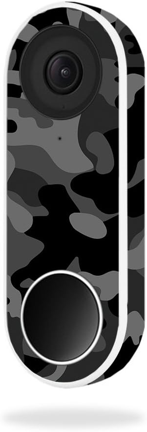 MightySkins Skin Compatible with Nest Hello Video Doorbell - Black Camo | Protective, Durable, and Unique Vinyl Decal wrap Cover | Easy to Apply, Remove, and Change Styles | Made in The USA