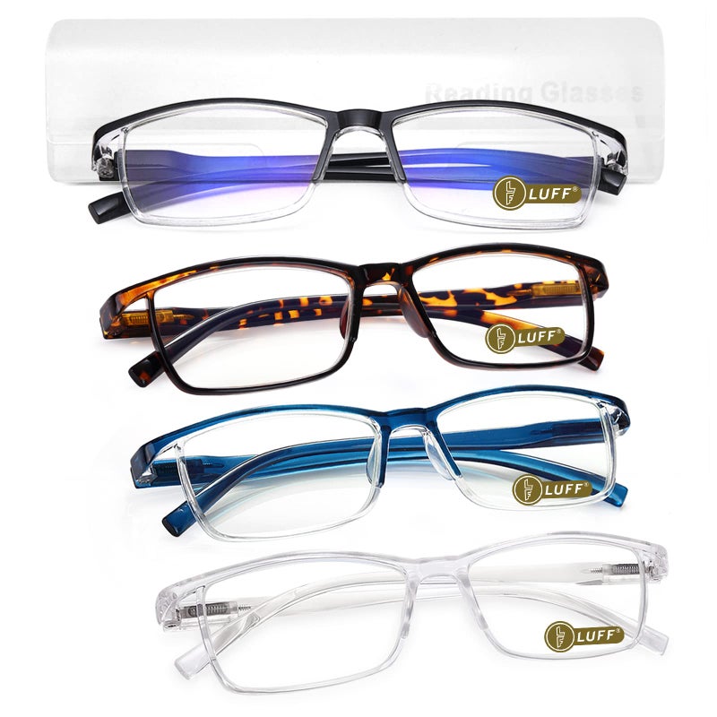 LUFF 4Pcs Anti-Blue-ray Reading Glasses Portable Ultra-Light Readers(2.50X) - Image 1