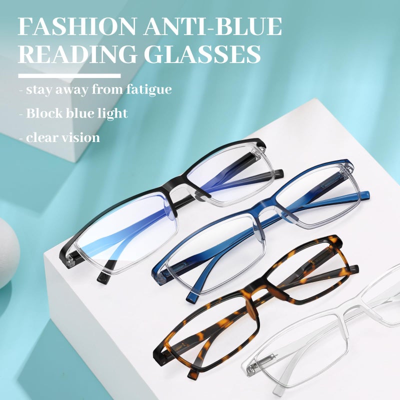 LUFF 4Pcs Anti-Blue-ray Reading Glasses Portable Ultra-Light Readers(2.50X) - Image 2