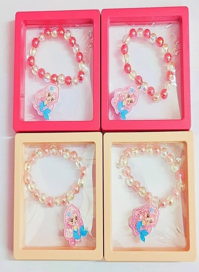 DEOXY سوار للبنات - طقم سوار راخي بتصميم حورية البحر للنساء، سوار ساحر ملون، راخي للبنات، هدية تذكارية (عبوة من قطعتين) - Image 5