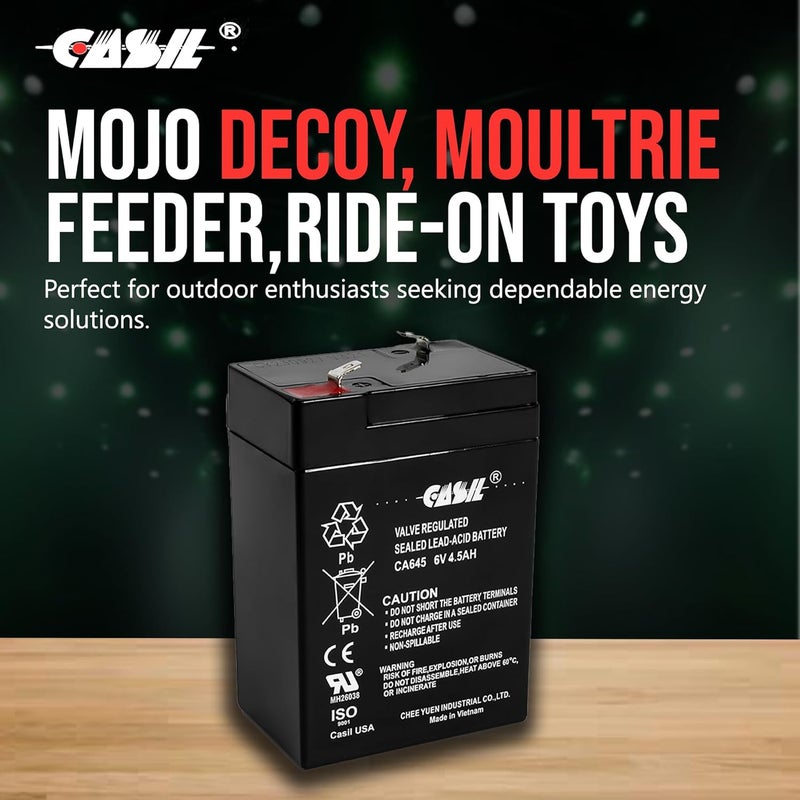 Casil 6V 4.5Ah Rechargeable Battery – Compatible with Moultrie Deer Feeder & Wildgame Innovations 6V Feeders - Image 5