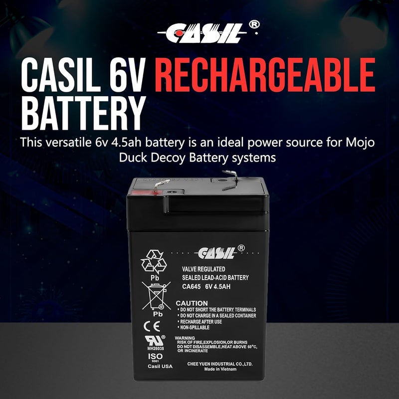 Casil 6V 4.5Ah Rechargeable Battery – Compatible with Moultrie Deer Feeder & Wildgame Innovations 6V Feeders - Image 2
