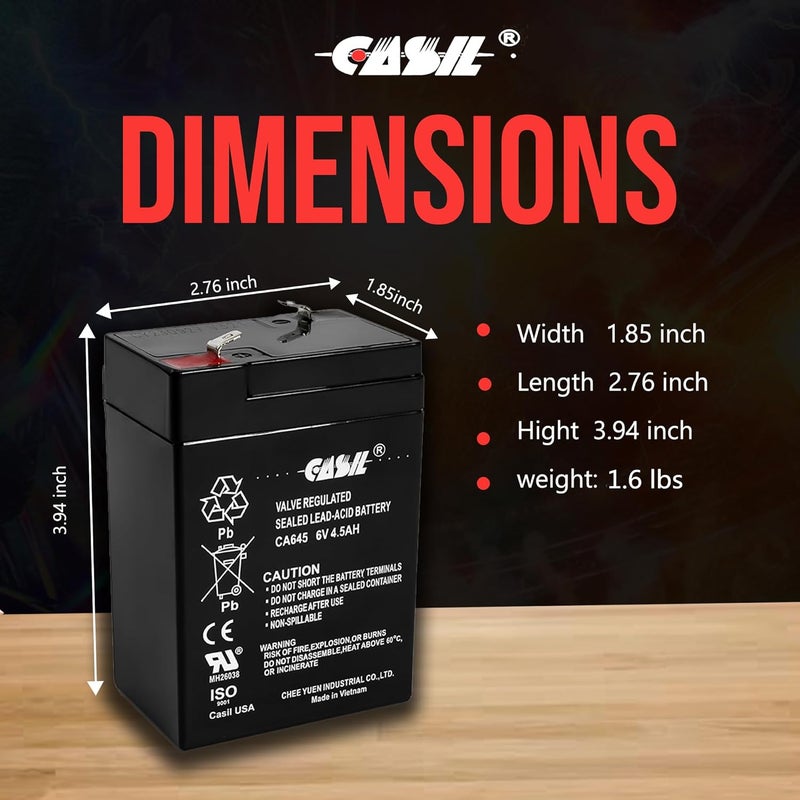 Casil 6V 4.5Ah Rechargeable Battery – Compatible with Moultrie Deer Feeder & Wildgame Innovations 6V Feeders - Image 4