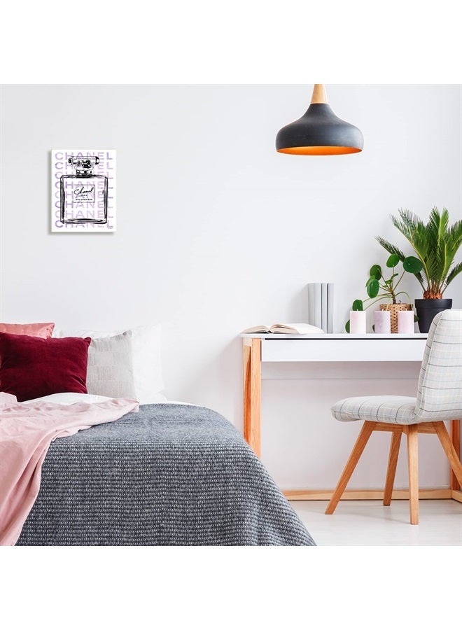 Stupell Industries Glam Black Purple Perfume Bottle Designer Cosmetic, Design by Amanda Greenwood, 10 x 15 - Image 1