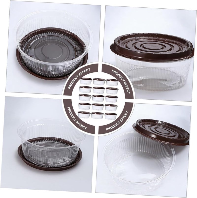 25 Pcs 8-inch Plastic Cake Boxes with Lids, Single Cupcake and Dessert Containers for Food Storage and Bakery Packaging, Portable round Cake Carriers for Home and Party Use - Image 3