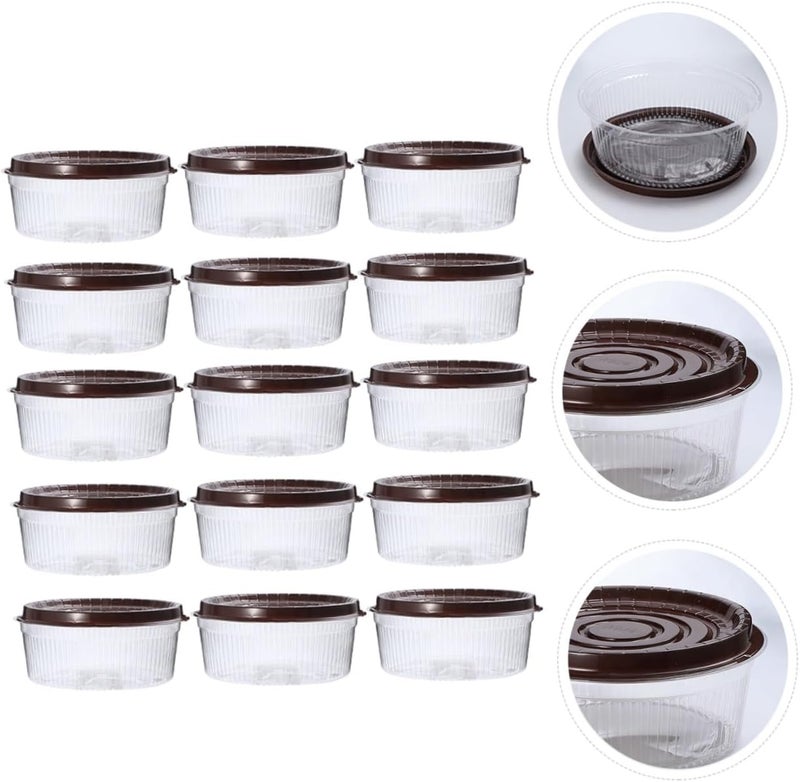 25 Pcs 8-inch Plastic Cake Boxes with Lids, Single Cupcake and Dessert Containers for Food Storage and Bakery Packaging, Portable round Cake Carriers for Home and Party Use - Image 5