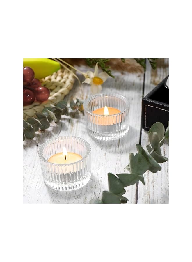 The Bros Tealight Candle Holder Set of 12,Votive Candle Holders for Wedding Candle,Clear Glass Romance Tealight Candle Holders for Party&Home,Christmas,Wedding Decor,Valentines Day Decor - Image 3