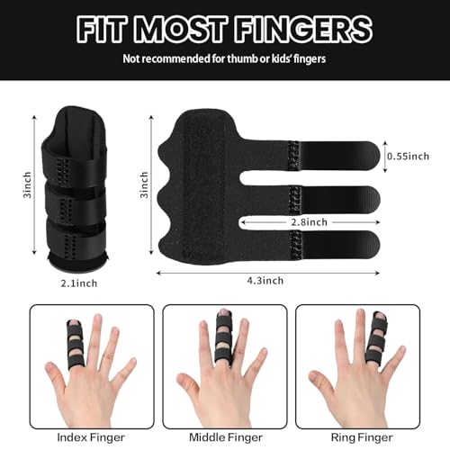 soulvinee Plastic Pain Relief Trigger Finger Fix Splint Straightening Fracture Finger Corrector Brace Sprain Dislocation Fracture Finger Splint Concealer Support, One Size Black, 1 pcs - Image 3