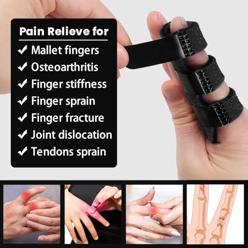 soulvinee Plastic Pain Relief Trigger Finger Fix Splint Straightening Fracture Finger Corrector Brace Sprain Dislocation Fracture Finger Splint Concealer Support, One Size Black, 1 pcs - Image 5
