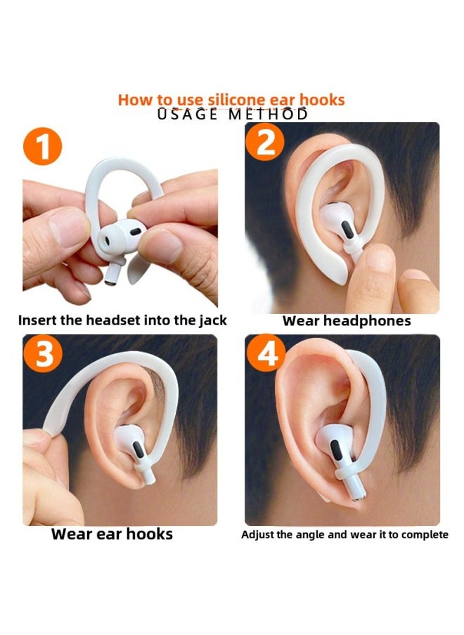 Generic - Universal Wireless Bluetooth Headset Anti-lost Ear Hanging Airpods Anti-lost Rope Headset Accessories Sports Anti-lost Ear Hanging-color:1 Pair Of White (2 Pieces)-Model:bare Metal - Image 1