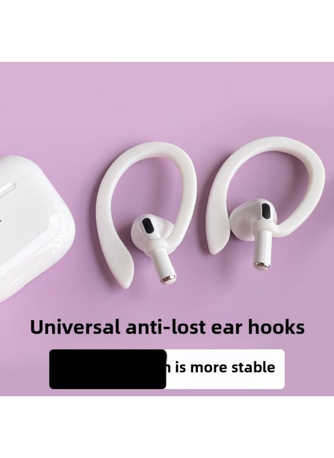 Generic - Universal Wireless Bluetooth Headset Anti-lost Ear Hanging Airpods Anti-lost Rope Headset Accessories Sports Anti-lost Ear Hanging-color:1 Pair Of White (2 Pieces)-Model:bare Metal - Image 1