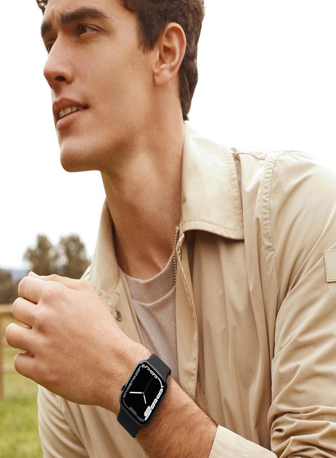 DaQin Sport Band Compatible with Apple Watch Bands 40mm 41mm 38mm 42mm 49mm 44mm 45mm for Women Men, Soft Silicone Wristband Replacement Strap for Apple Watch SE iWatch Series 9 8 7 6 5 4 3 2 1,Black - Image 2