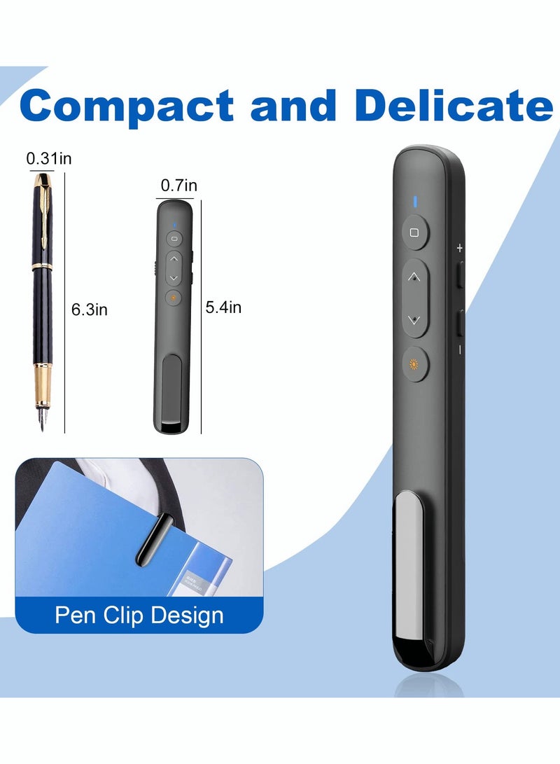 ميلاتيك جهاز تحكم عن بعد للمقدم اللاسلكي، جهاز عرض تقديمي مع ارتباط تشعبي وجهاز تحكم عن بعد في مستوى الصوت جهاز عرض تقديمي لـ PowerPoint Office لجهاز Keynote/PPT/Mac/PC/الكمبيوتر المحمول (البطارية متضمنة) - Image 4