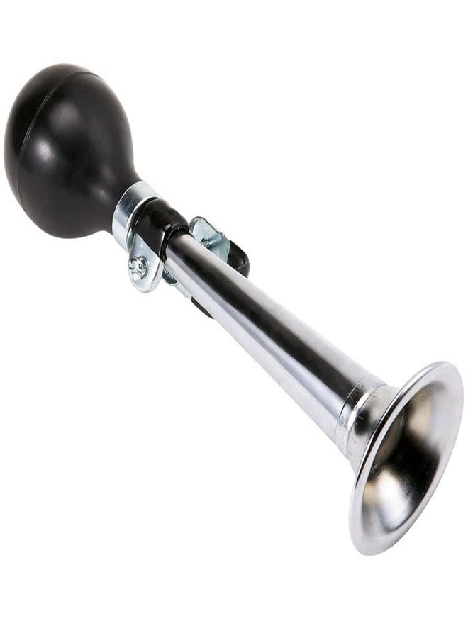 SUPIA 7 Inches Bike Metal Air Horn, Retro Kids Classic Vintage Loudspeaker for Vehicles Bicycles Golf Cart (Silver) - Image 1