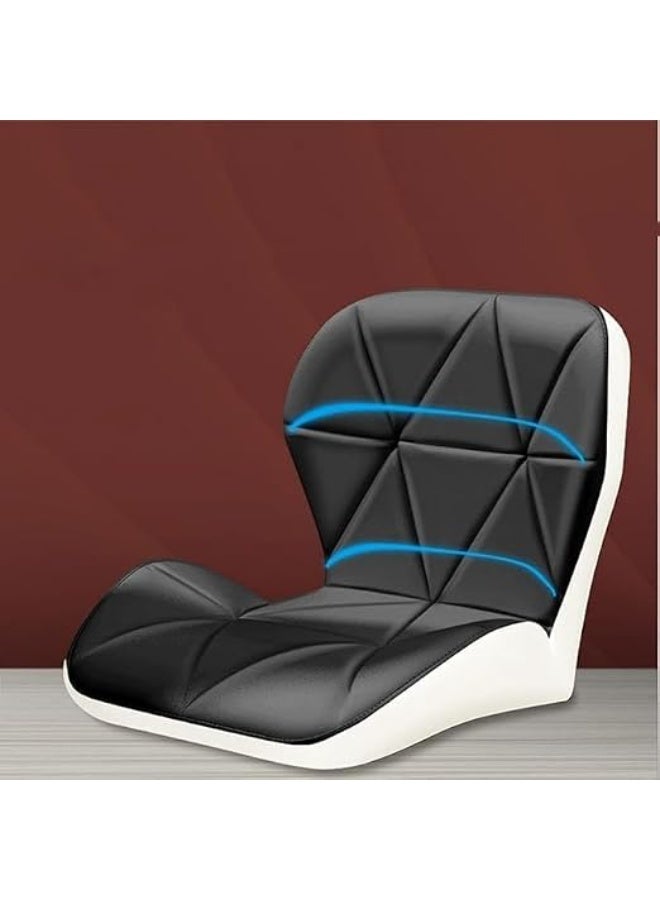 Ergonomic Armless Synthetic Leather Swivel Chair with Crescent Footrest by Aam – Red - Image 2