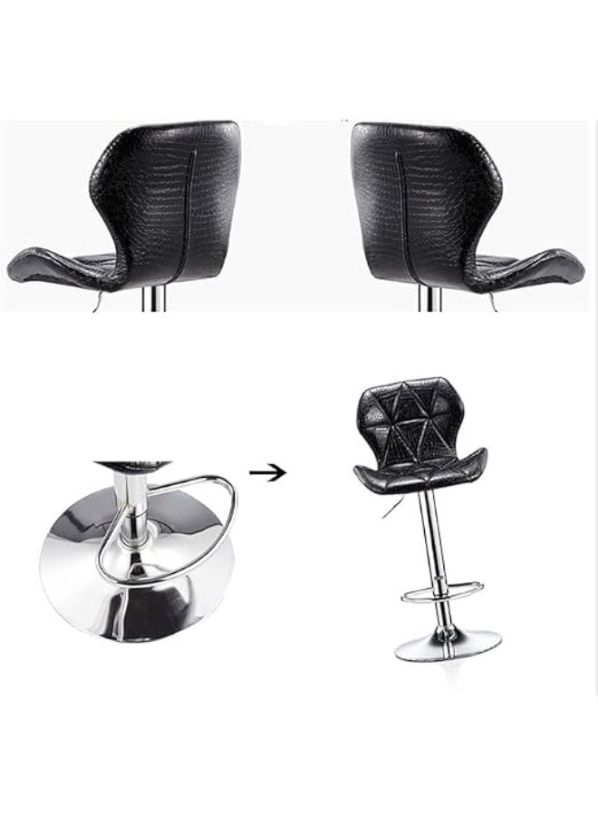 Ergonomic Armless Synthetic Leather Swivel Chair with Crescent Footrest by Aam – Red - Image 4