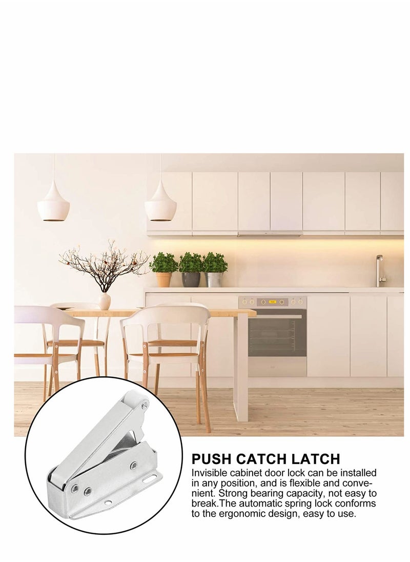 SYOSI - Mini Push Catch Latch Automatic Spring Catch Rebound Self-locking Catch Latch Push to Open Touch Catch Latch with 36pcs Screws for Bedroom Drawer Cabinet Cupboard, 6 Pcs - Image 1