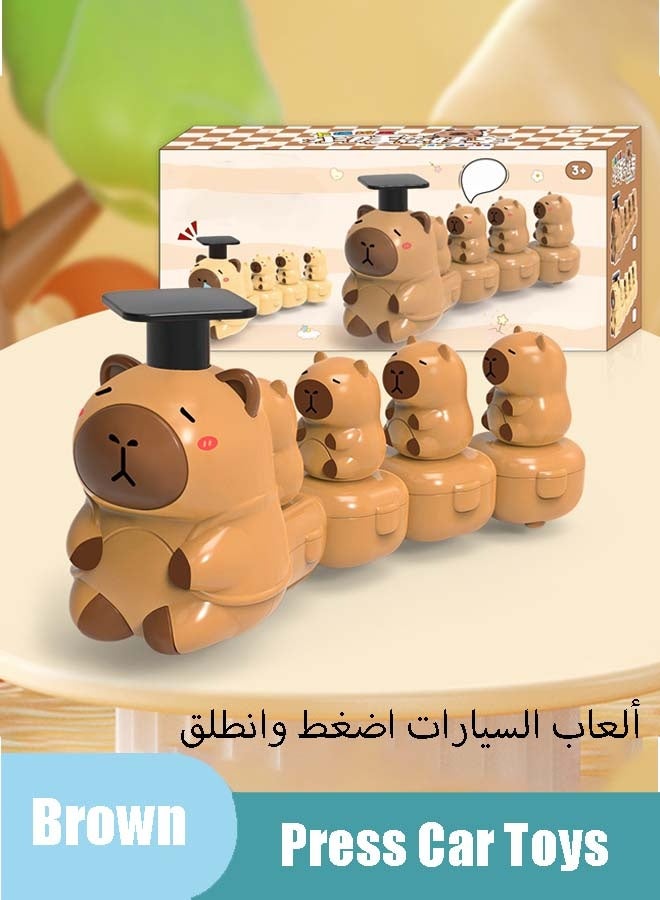 إيزي سو ألعاب سيارات "اضغط وانطلق"، للأطفال من سن 3 سنوات فما فوق، سيارة ضغط حيوانات الغابة الممتعة، سيارات سباق حيوانات للأطفال، مجموعة سيارات لعب للأطفال، ألعاب سيارات احتكاك "ادفع وانطلق"، ألعاب سيارات كرتونية منزلقة، أفضل الهدايا للأولاد والبنات - Image 1