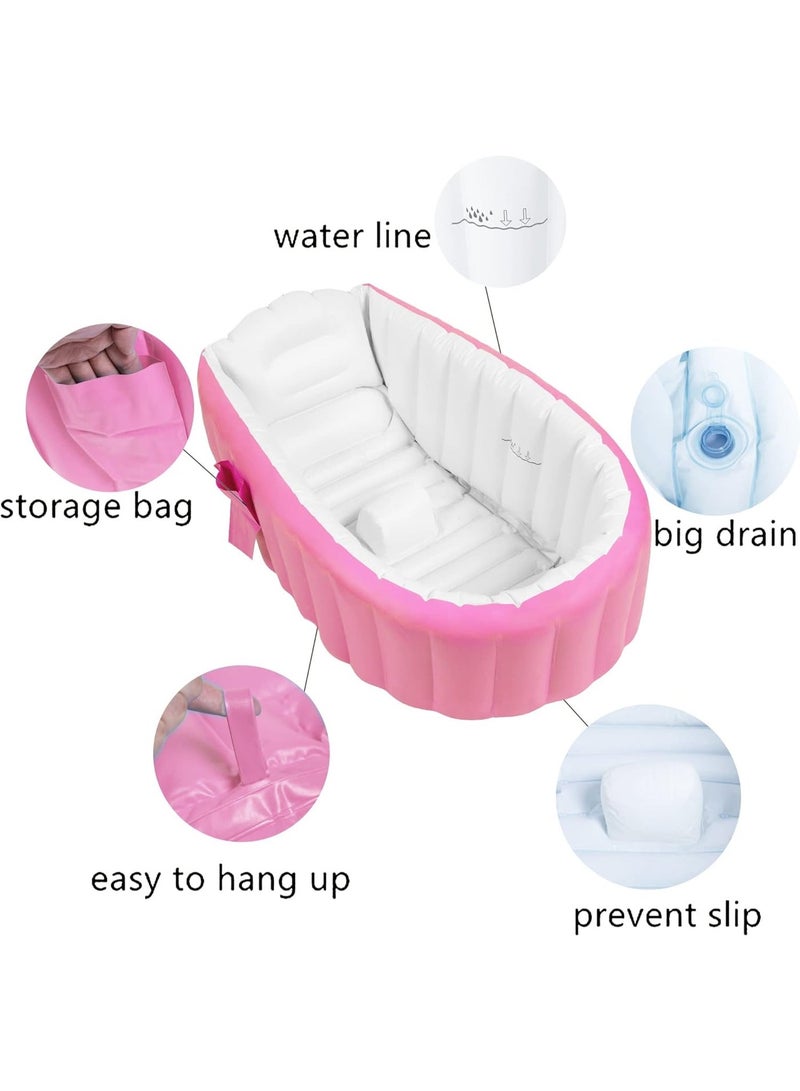 Inflatable Anti-Slip Baby Bathtub, Soft Foldable Travel Bathtub, Large Size Air Bathtub (for ages 0-3 years) - Image 4