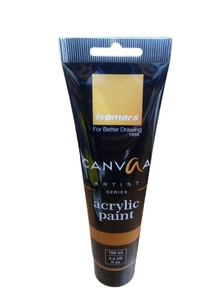 Isomers Canvaa Acrylic Paint 100ml Vibrant Pigmented & Fadeproof Colors - ARTIST SERIES - For Canvas Painting, Scrap Book, Paper Board, Wood & Terracotta Burnt Umber - Image 1