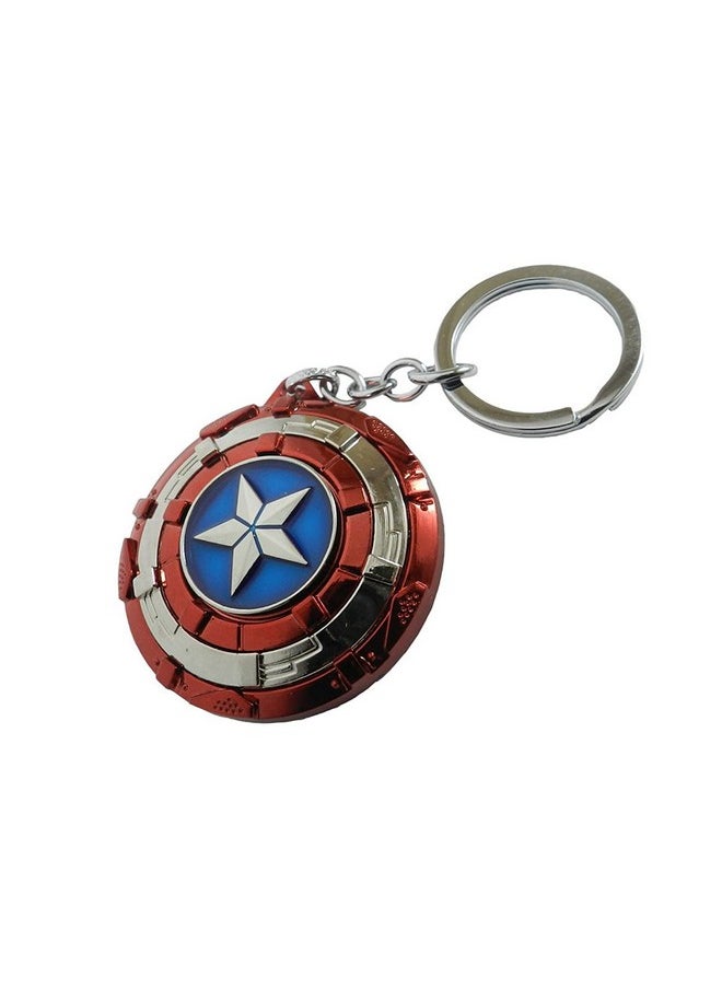 TechPro Techpro Avengers Superhero Captain America Rotating Shield Key Chain, Avengers Metal Key Chain & Key Ring, Amber  - Image 1