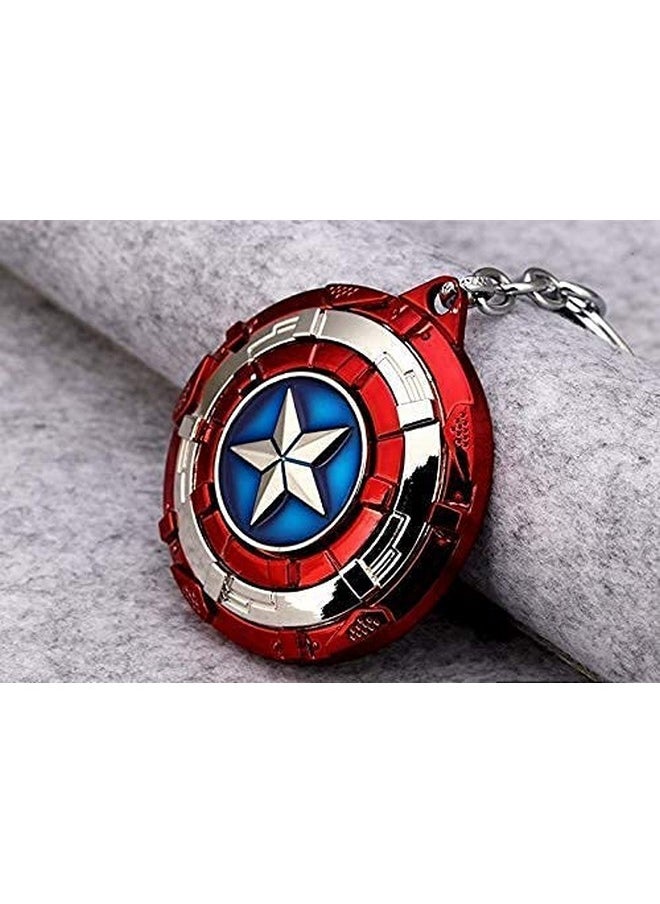 TechPro Techpro Avengers Superhero Captain America Rotating Shield Key Chain, Avengers Metal Key Chain & Key Ring, Amber  - Image 4