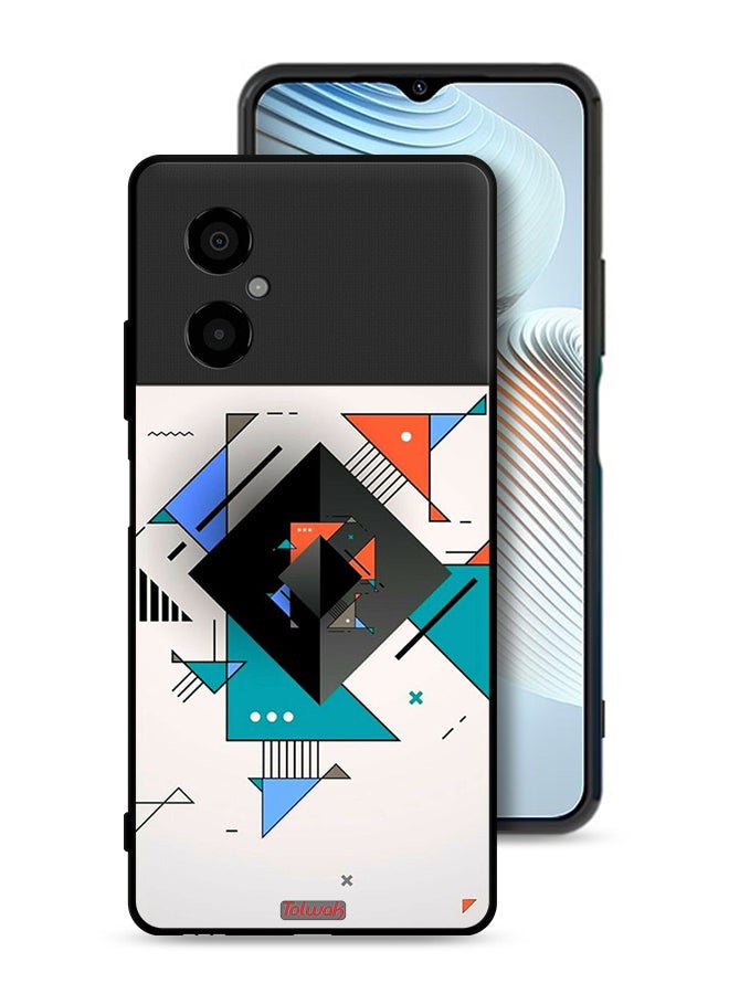 Tolwak Xiaomi Poco M4 5G Protective Case Cover Square And Triangle Shapes Abstract Pattern - Image 1