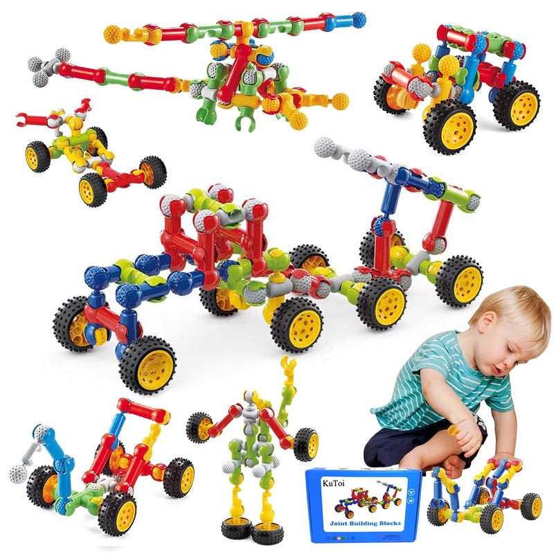 KUTOI Stem Building Blocks Set 167 Pcs With Wheels Ideal for 5 Year Old Boys and Girls Educational and Creative Building Games - Image 3