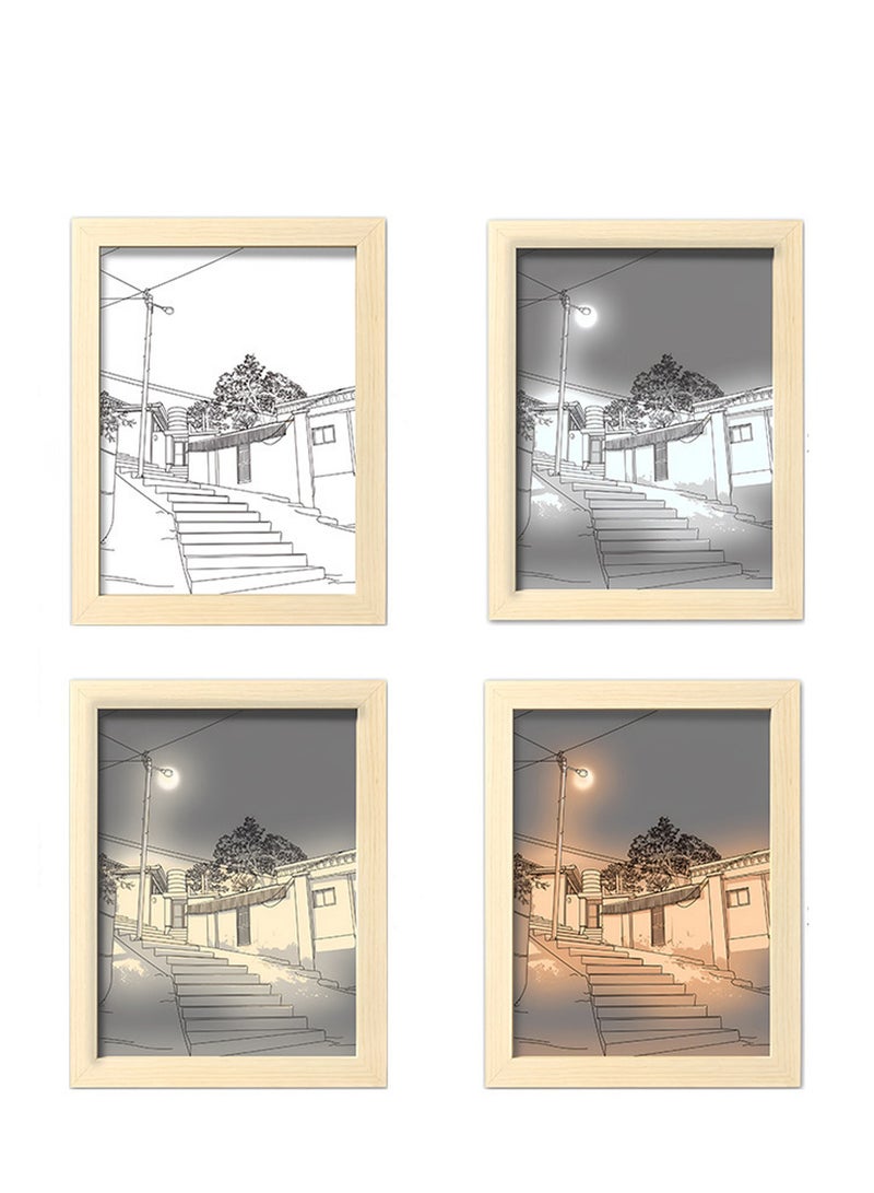 Excefore LED Night Light Painting Art Table Lamp Light Up Picture Painting Night Lights Luminous Decorative Painting Photo Night Luminous Bedroom Living Room Decoration Birthday Present - Image 2