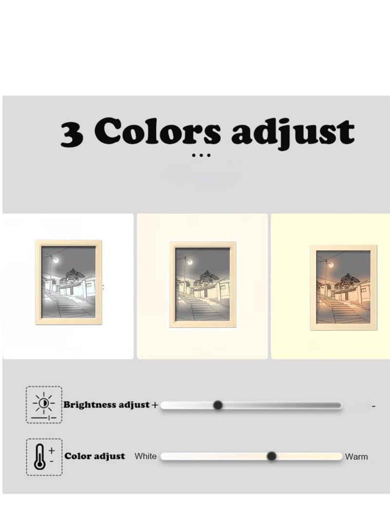 Excefore LED Night Light Painting Art Table Lamp Light Up Picture Painting Night Lights Luminous Decorative Painting Photo Night Luminous Bedroom Living Room Decoration Birthday Present - Image 3