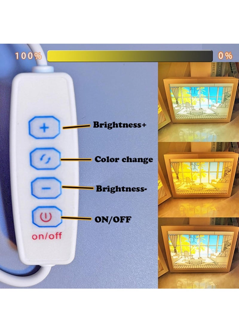 Excefore LED Night Light Painting Art Table Lamp Light Up Picture Painting Night Lights Luminous Decorative Painting Photo Night Luminous Bedroom Living Room Decoration Birthday Present - Image 4