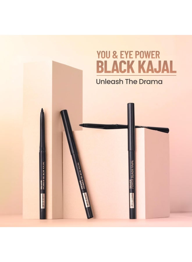 SWISS BEAUTY You & Eye Power Black Pencil Kajal | Waterproof & Smudge-Proof | 24 Hour Stay | Matte Finish Black Kajal | 0.30gm - Image 2