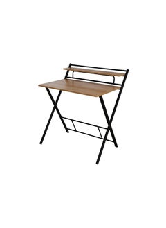 Lupe Foldable Study Table Strong And Sturdy Rectangular Study Desk Folding Table Modern Design Desk Furniture For Home  L 84 x W 50 x H 93 cm Oak & Black