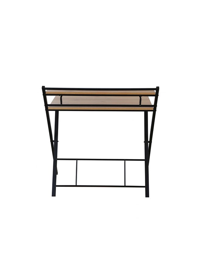 DANUBE HOME - Lupe Foldable Study Table Strong And Sturdy Rectangular Study Desk Folding Table Modern Design Desk Furniture For Home  L 84 x W 50 x H 93 cm Oak & Black - Image 1