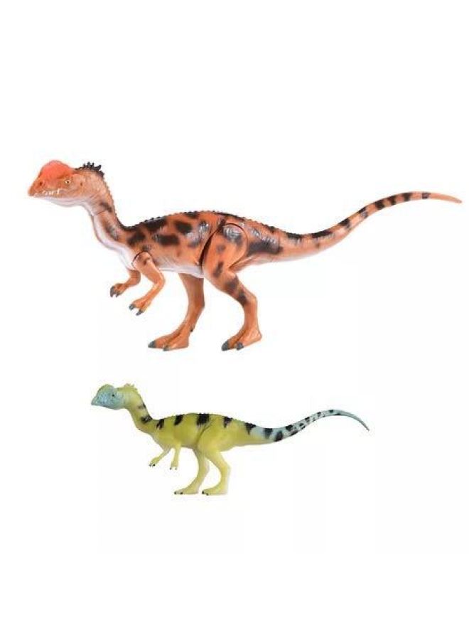 Moving Solid Dinosaur Children's Toy Model Educational Education Scene Matching Stall Supply Hot-Color:Chicken Crown Dragon 1 Big 1 Small - Image 1