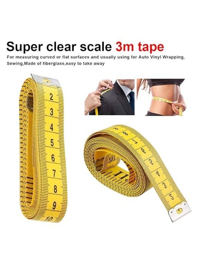 Generic - 3PCs 120inch 3 Meter Sewing Tailor Tape Body Measuring Measure Ruler Dressmaking Tools Sewing Measuring Tape - Image 1